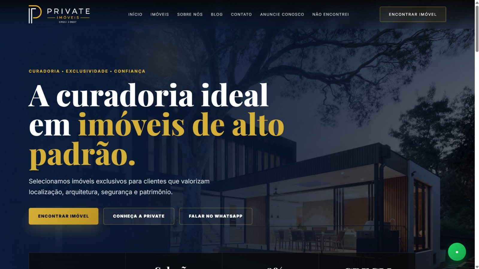Prévia do modelo 01 de site imobiliário