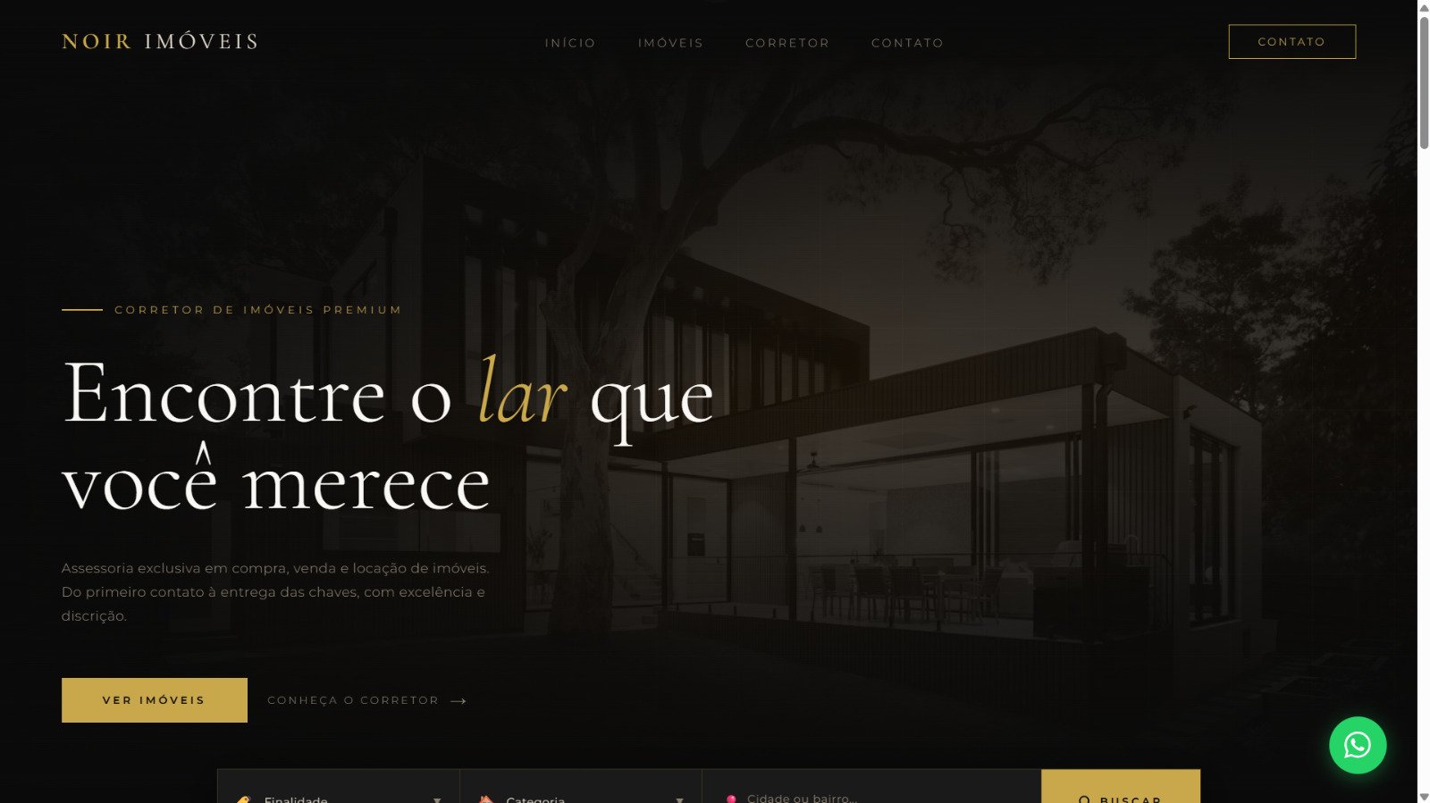 Prévia do modelo 04 de site imobiliário